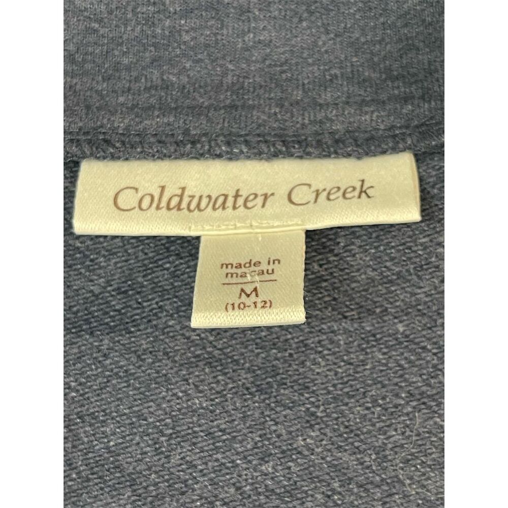 Coldwater Creek Women's Blue Gray Double Breasted Cotton Soft Peacoat Size M - Picture 10 of 14